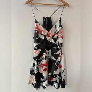 Dynamite Black and Red Floral Dress